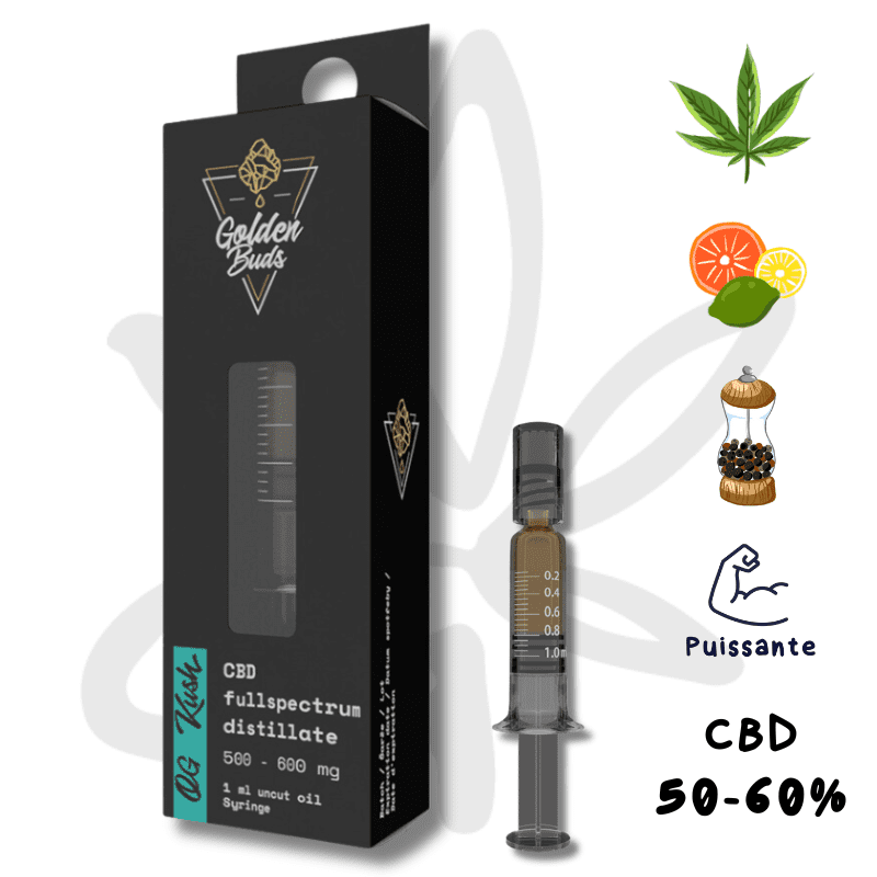 Seringue CBD OG Kush 600mg CBD 1ml - Golden Buds - Extraction CBD