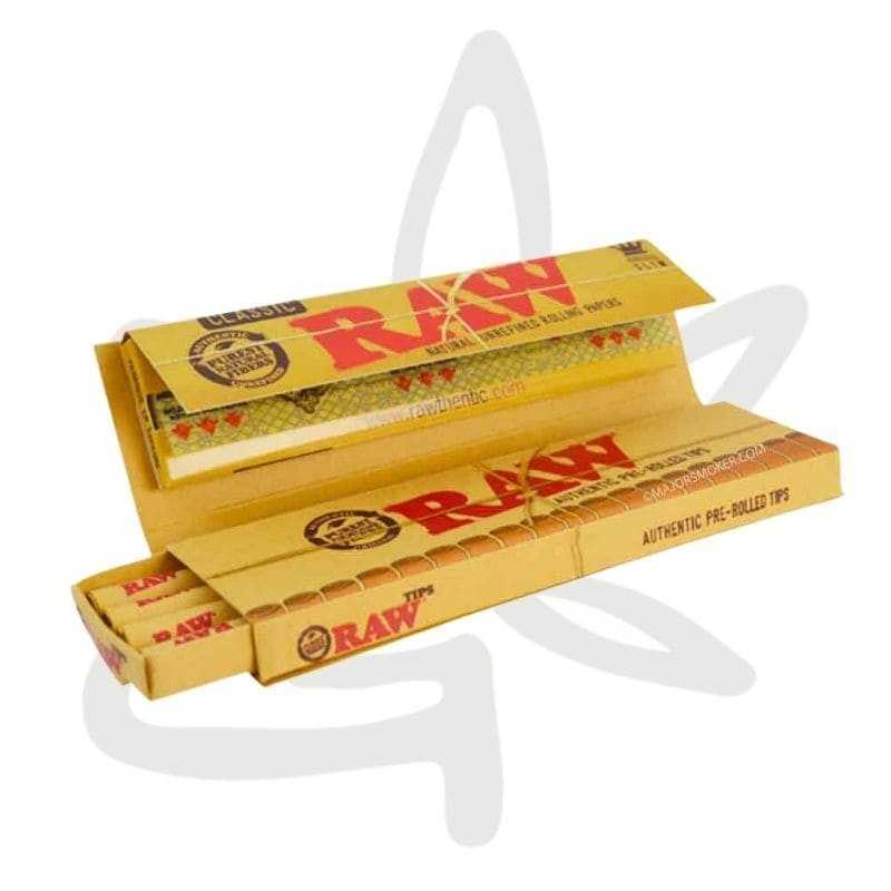 Feuilles à rouler king size slim + pre-rolled tips connoisseur classic- Raw