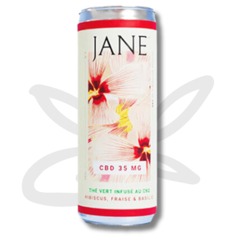 Ice tea CBD vert, Fraise, Basilic et Hibiscus 35mg CBD 250ml - Jane - Boisson CBD