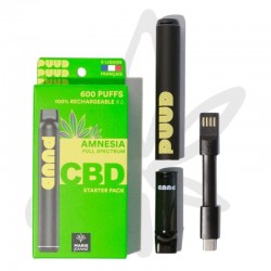 PUUD Amnesia 100mg CBD Full Spectrum 600 Puffs - Marie Jeanne - Puff CBD recheargeable