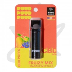 Cartouche PUUD Fruizy Mix 100mg CBD Full Spectrum 600 puffs - Marie Jeanne - E liquide CBD