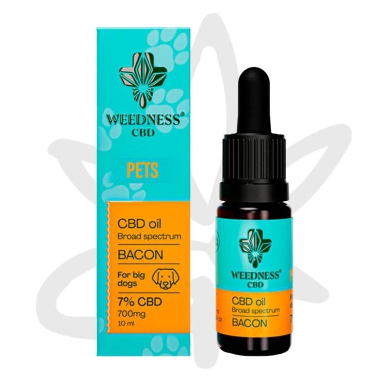 Huile CBD chien "Bacon" 7% CBD 10ml - Weedness CBD - Huile CBD animaux