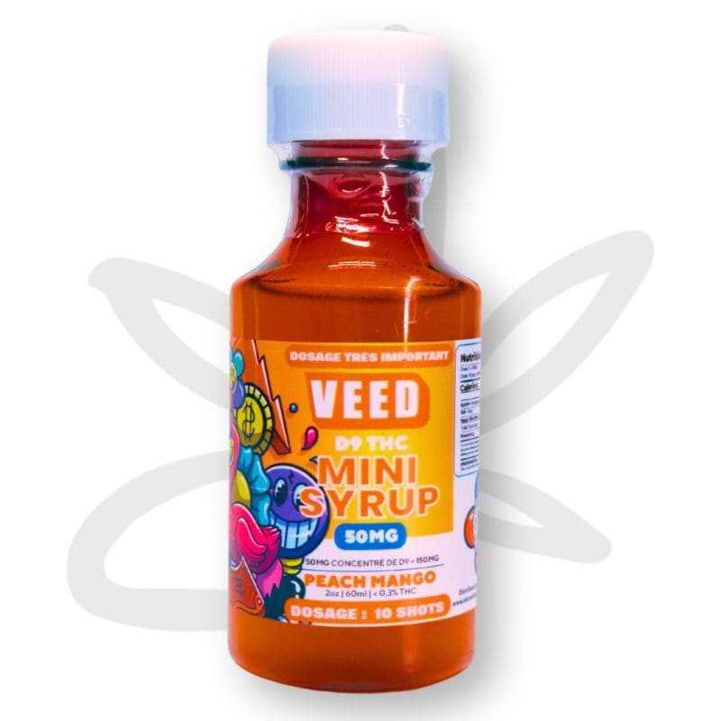 Mini Syrup "Peach Mango" 50mg Delta 9 THC 60ml - VEED - Sirop THC