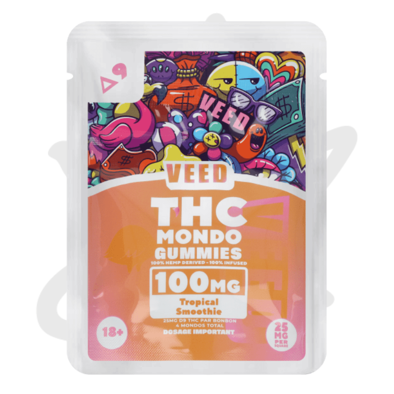 Gummies THC Mondo Tropical Smoothie 100mg delta 9 THC 25mg x4 - VEED